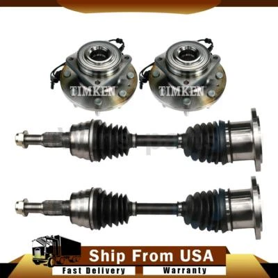 4X FRONT CV AXLE JOINTS WHEEL BEARING KIT For Chevrolet Silverado 2500 HD 2011 - Image 1 of 4