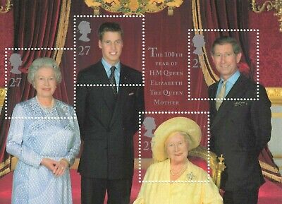 GB 2000 100th Birthday Of Queen Elizabeth The Queen Mother..MIni Sheet. MNH • 1.91£