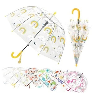 Kids Clear Bubble Umbrella with an Easy Grip Curved Handle, Safety A-Rainbow - Picture 1 of 7