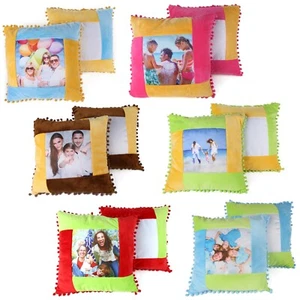 20Pcs 16" x 16" Multicolor Soft Plush Sublimation Blank Pillowcase Cushion Cover - Picture 1 of 32