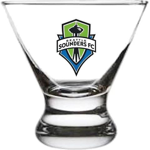 Seattle Sounders FC MLS Stemless Martini Cocktail Dessert Glass 10 oz Cover