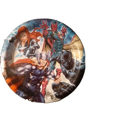 Platos de fiesta/postre Marvels Avengers ¡Paquete de 8! Thor, Vision, B. Widow & B. Panther! Foto 1 de 2