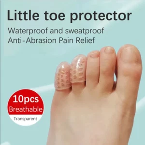 10Pcs Silicone Toe Caps Anti-Friction Breathable Toe Protector Prevents Blisters - Foto 1 di 12