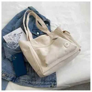 Large Shoulder Canvas Tote Handbags Bags for Women with Zipper New - Picture 1 of 12