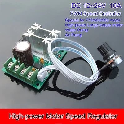 DC 12V 18V 24V 10A High Power DC Motor Pump Speed Controller PWM Speed Regulator - Image 1 of 4
