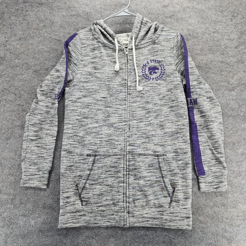 Kansas State Wildcats Hoodie Womens XS Full Zip Gray Victoria Secret Cover