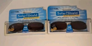 Solar Shield ClipOns (48 Rec 4) (Black/Rimmed) sunglasses polarized Set Of 2 Sun - Picture 1 of 4