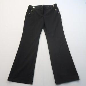 LOFT Marisa Damen-Anzughose Größe 10 schwarz breites Bein Seemann Knopf Akzente Arbeit