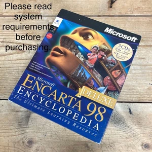 Software Microsoft Encarta 98 Encyclopedia Deluxe Power Macintosh NUOVO SIGILLATO - Foto 1 di 11