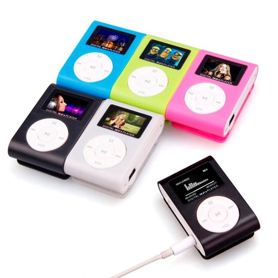 USB Support 32GB Micro SD Digital Music Media Metal Clip LCD Screen MP3 Player - Image 1 of 4