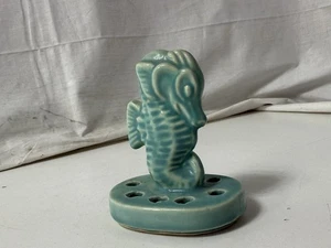 Shawnee Pottery Seahorse Flower Frog Insert Aqua Green Vintage HTF - Picture 1 of 7