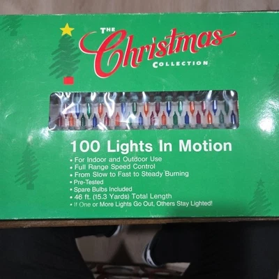 Vtg 100 Lights In Motion Multi Color The Christmas Collection Speed Control New - Image 1 of 4