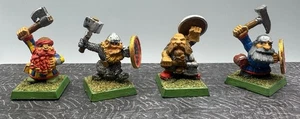 Warhammer Fantasy - Dwarf Clansmen x 4 - Metal - Marauder - Painted - 1990s - Imagen 1 de 10