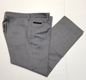 Hugo Boss 5 Pocket Casual Chino Pants Men's 36x28 Gray 100% WOOL Flat Front 36 - Picture 1 of 10