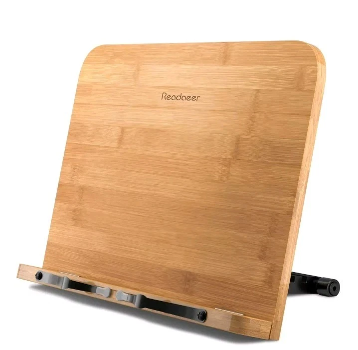 READAEER Bamboo Book Stand Wooden Reading Rest, Recipe Cookbook Holder