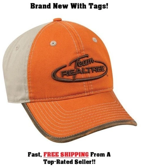 Team Realtree сожгли оранжевый и хаки шляпа/кепка с выветренный Билл края быстрая доставка!! - Изображение 1 из 2