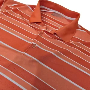 Nike Golf Tour Performance Polo Dri-Fit Grande Manga Corta Naranja Rayas - Imagen 1 de 8