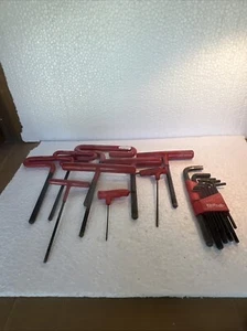T-Handle Hex Key Lot, Allen Tool, Different Sizes & One Set Of Eklind Red Set - Picture 1 of 9