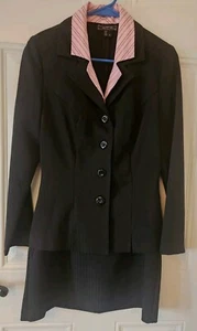 My Michelle Jrs 2 Piece Pinstripe Suit Skirt Set Career Preppy Size 3/4 - Picture 1 of 24