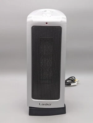 Calentador de torre eléctrico oscilante de cerámica Lasko 1500 vatios 5307 2 ajustes y ventilador Foto 1 de 4