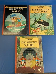 TINTIN LOT OF 3 - Red Rackham's Treasure/Red Sea Sharks/King Ottokar's Sceptre - Picture 1 of 22