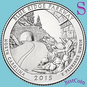 2015-S BLUE RIDGE PARKWAY (NC) VIERTEL AUS US NEUWERTIG ROLLE UNZIRKULIERT - Bild 1 von 2