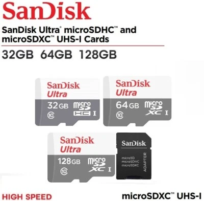 SanDisk Ultra Micro SD 16GB 32GB 64GB 128GB  Class 10 SDHC SDXC Memory Card UK - Image 1 of 4