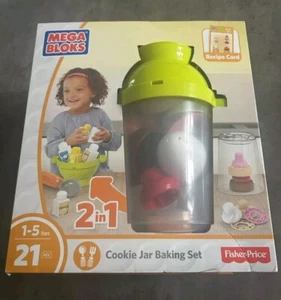NEW - MEGA BLOKS 21 PIECES Cookie Jar Baking Set - FISHER PRICE - Picture 1 of 4