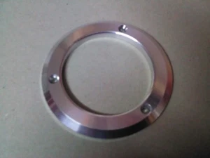 Polished Aluminum Gauge Bezel 3 Hole Hot Rod Speedo 2 3/4" ID 4" OD - Bild 1 von 4