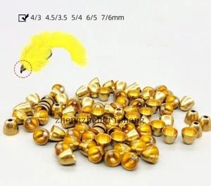 50 piezas cabezas de cono de cobre latón tubo moscas serpentinas atar moscas materiales - Imagen 1 de 15