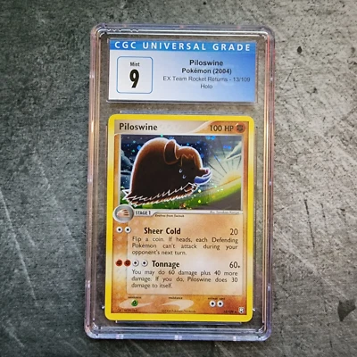 CGC 9 Piloswine 13/109 Rare Holo Pokemon EX Team Rocket Returns - Image 1 of 2