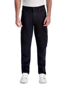 Karl Lagerfeld Paris Cargo Pants Black Cotton Stretch Men's Size 40x29 - Picture 1 of 15