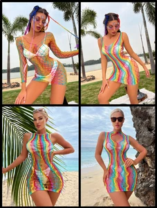 Ropa interior arco iris Prendas para dormir Lencería sexy Vestido Bodystocking Body Babydoll - Imagen 1 de 19