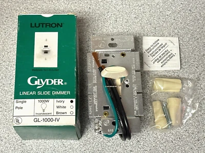 全新路创 Glyder GL-1000-IV 线性滑动调光器 1000W 单极 象牙色 — 第 1/3 张图片
