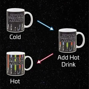 Star Wars Lightsaber Heat Sensitive Magic Colour Changing Mug Novelty Drink Cup - Picture 1 of 6