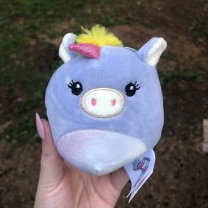 Squishmallows Clip-On Petula Unicorn 3.5 Plush Rainbow NWT Squishmallow NEW - Picture 1 of 5
