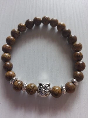 Bracciale di perline con gufo - Immagine 1 di 4