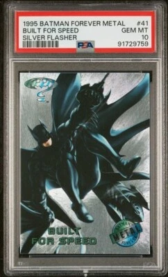 1995 BATMAN FOREVER METAL BUILT FOR SPEED SILVER FLASHER PSA 10 GEM MINT POP 1 - Image 1 of 2