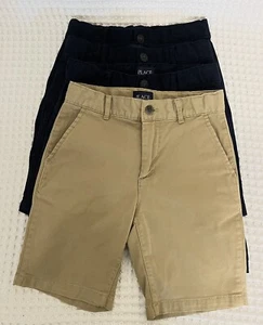 Childrens Place Blue Brown Shorts Boys 8 School Uniform Adjustable Waist lot 4 - Picture 1 of 18