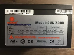 COOLMAX CUG-700B 700W ATX12V v2.3 SLI Certified / CrossFire Ready Modular Active - Picture 1 of 9