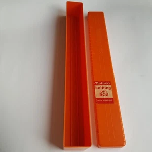 Twinco Stricknadel Pin Kunststoffbox Vintage orange 39cm englisch Basteln Häkeln - Bild 1 von 22