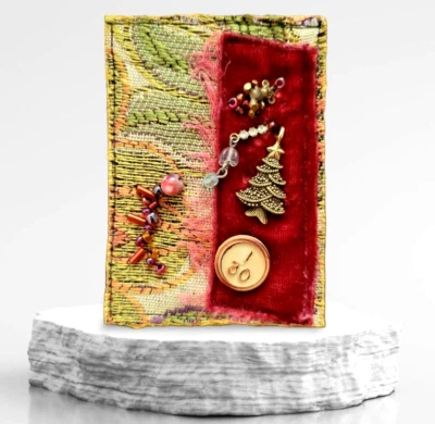 Childhood Memories Metal Charms Teddy Cloth Artist Signed Trade Card Handmade - Image 1 of 4