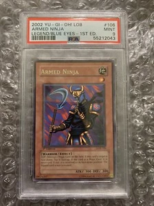 Yugioh NA Legend of Blue Eyes LOB-106 1ª Edición Armado Ninja PSA 9 COMO NUEVO - Imagen 1 de 2