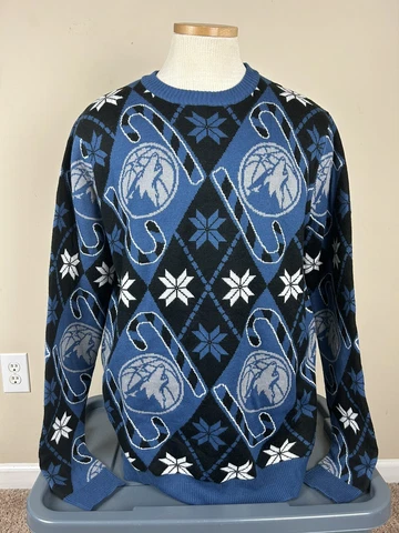MINNESOTA TIMBERWOLVES Christmas Holiday Sweater Jersey NBA Basketball Men’s XL Cover