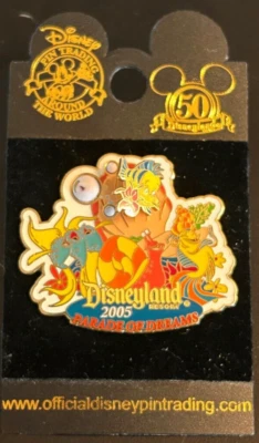 Prendedor Disneyland 50th 2005 Parade of Dreams Little Mermaid Flounder LE 2005 Foto 1 de 3