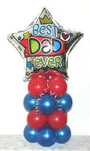 BEST DAD EVER - FOIL BALLOON TABLE DECORATION DISPLAY KIT - NO HELIUM NEEDED - Picture 1 of 3