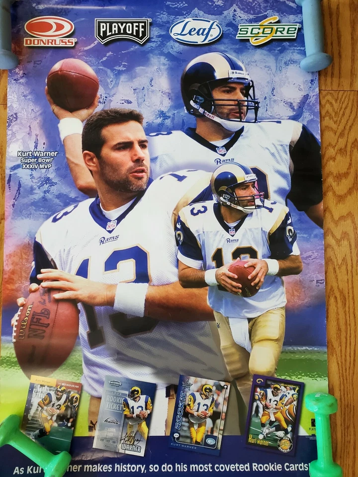 KURT WARNER СУПЕР ЧАША XXXIV MVP ST. LOUIS RAM'S DONRUSS ПЛАКАТ - Изображение 1 из 4