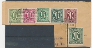 Bizone AM Post Michel No. 29, 30, 31, 32, 33, 35 gestempelt auf Ausschnitt - Picture 1 of 1
