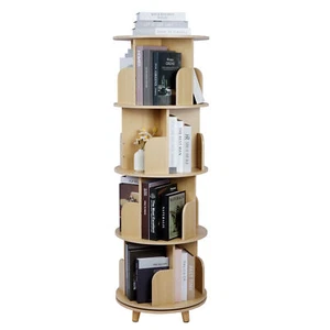 360°Drehbar Bücherregal Standregal Drehregal 4 Ebenen Büroregal Lagerregal 140cm - Bild 1 von 12