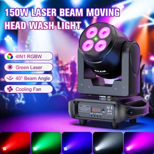 150W 4LED RGBW Moving Head Stage Light DMX Strobe Halloween Beam Disco DJ Light - Picture 1 of 11
